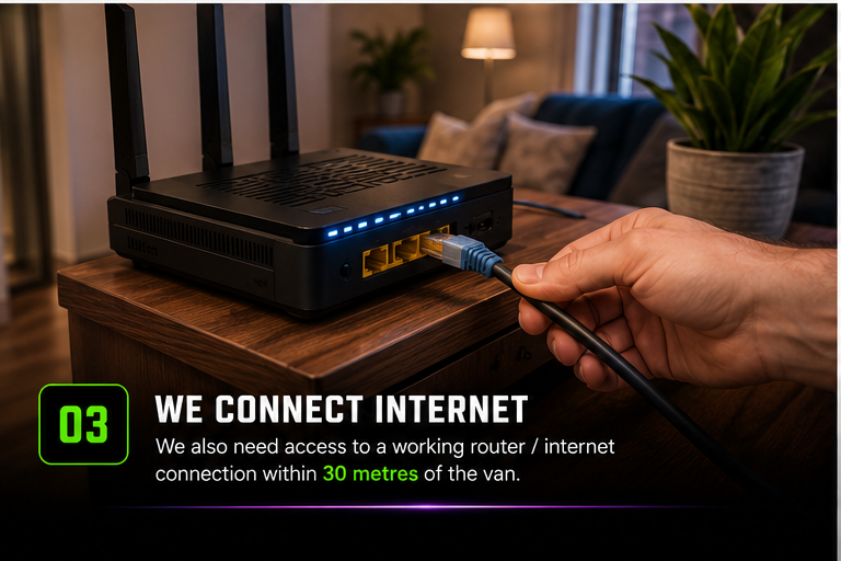 Internet cable being connected to a working home router